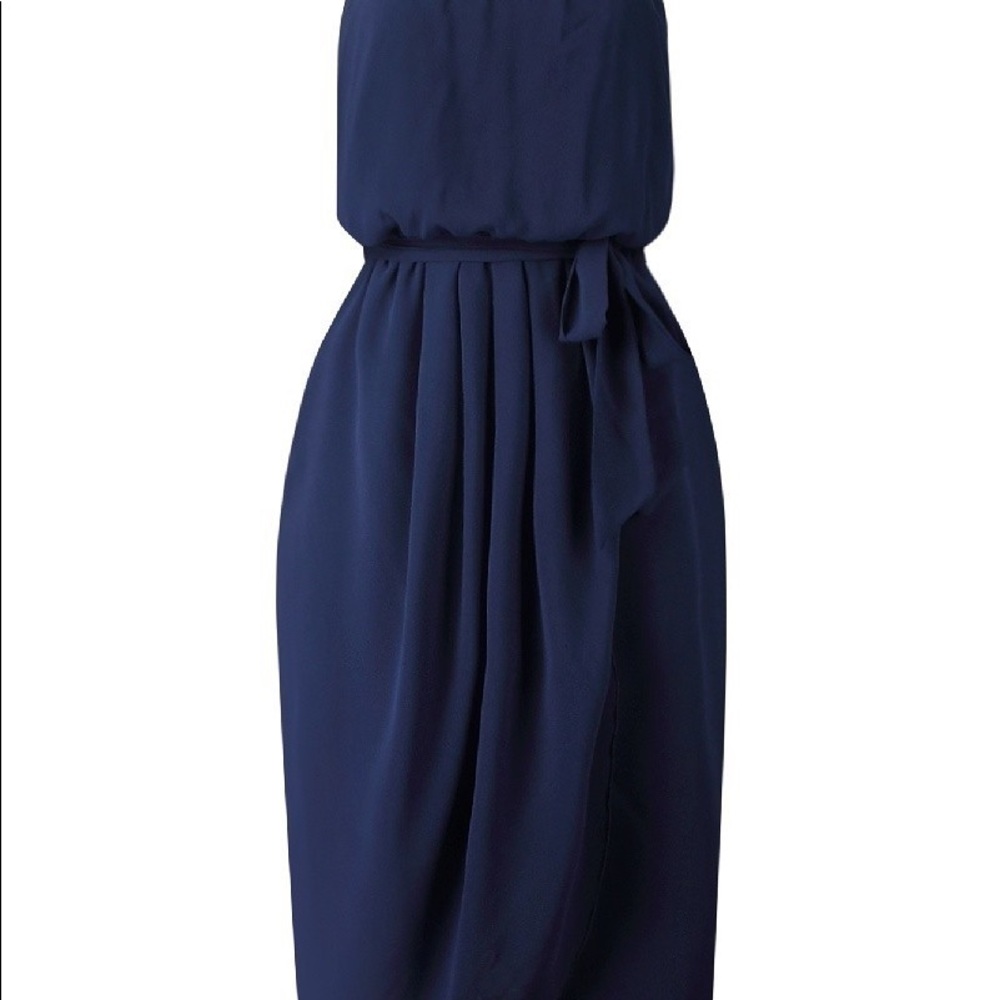 Navy Blue Halter Neckline Mid-Length Dress Small NWT LAST ONE - Picture 3 of 4